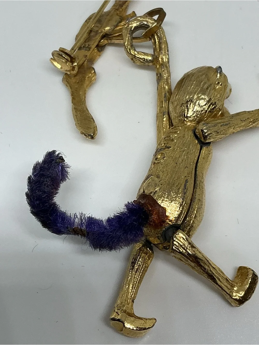 Vintage Adorable Pan Articulated Monkey Brooch